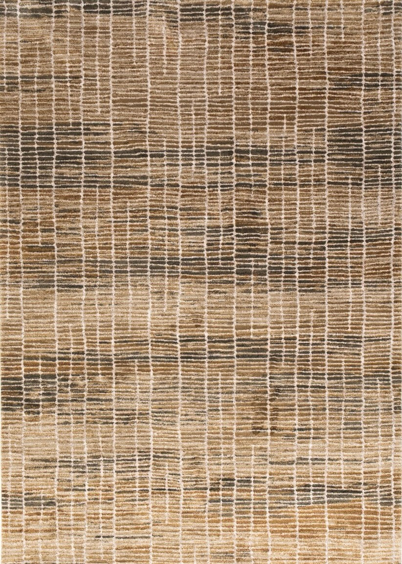 Tapis Acsento Siena 68 beige à carreaux doux sable, ocre et anthracite, vue de dessus