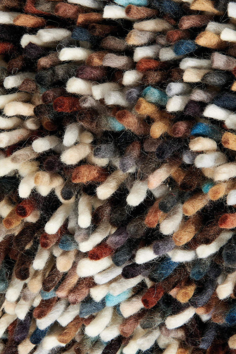 Brink & Campman Dots woven wool shaggy rug with mottled multicolor pattern - luxury 3cm pile