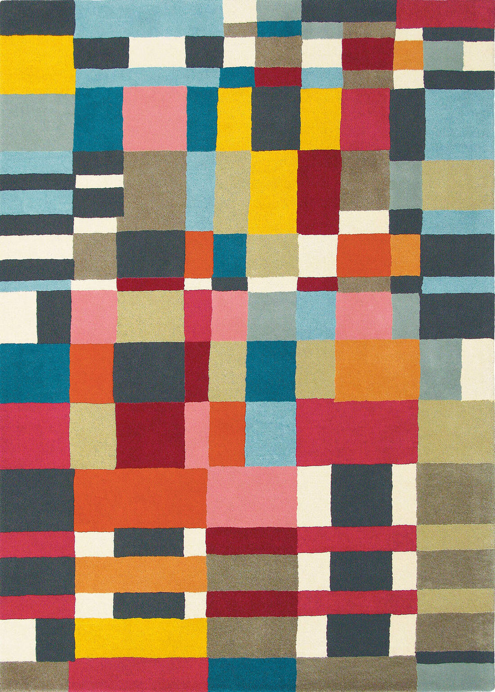 rink & Campman Estella Domino hand-tufted wool rug with vibrant multicolor geometric pattern - retro modern design