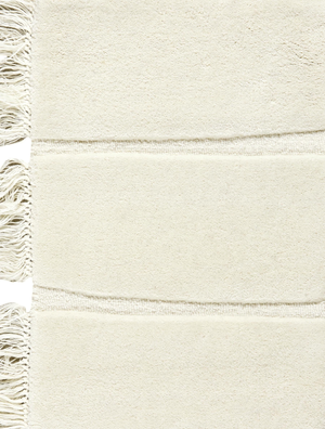 Massimo Atoll Cream tapis tufté en laine, détail des franges