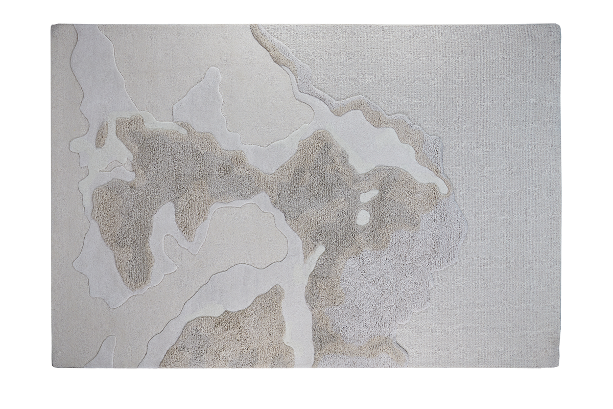 Massimo Cloud 9 Cloudy tapis en laine gris, vue en perspective