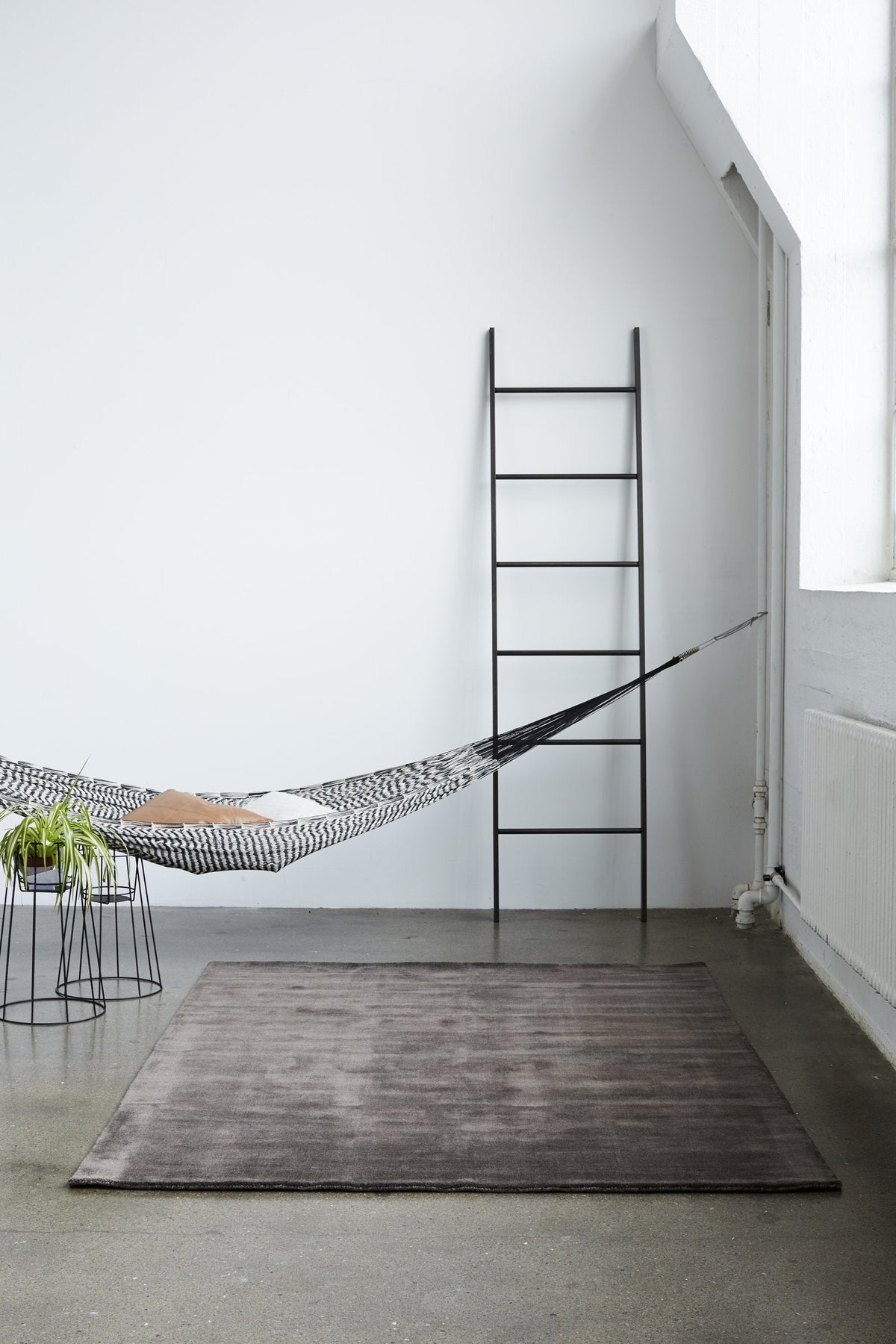 Massimo Earth Bamboo Warm Grey tapis taupe, dans un intérieur