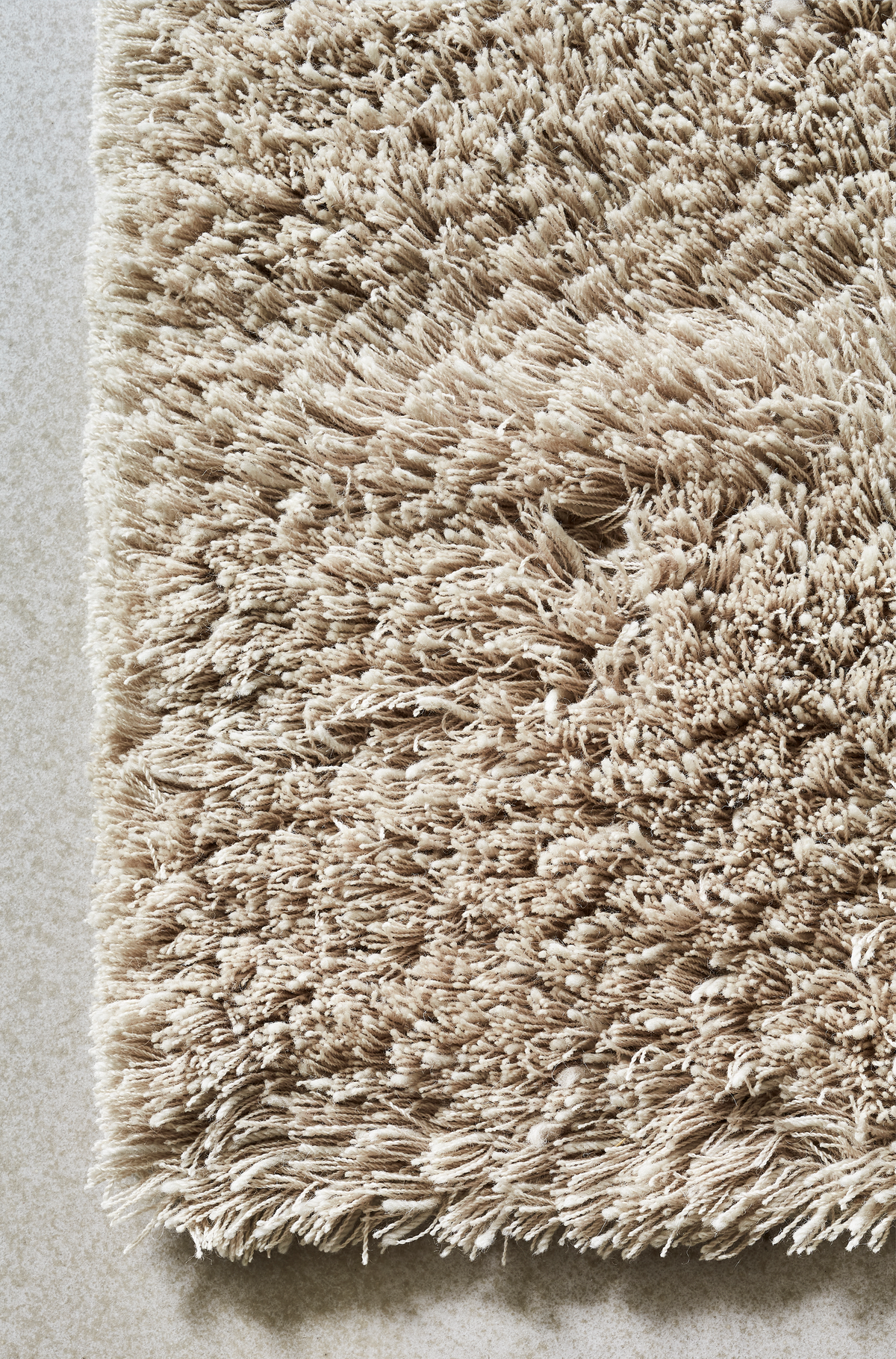 Massimo Rya Soft Beige tapis à poils longs, détail du coin