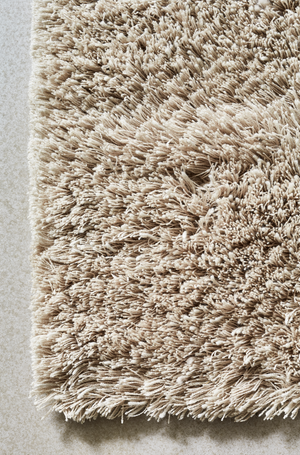 Massimo Rya Soft Beige tapis à poils longs, détail du coin