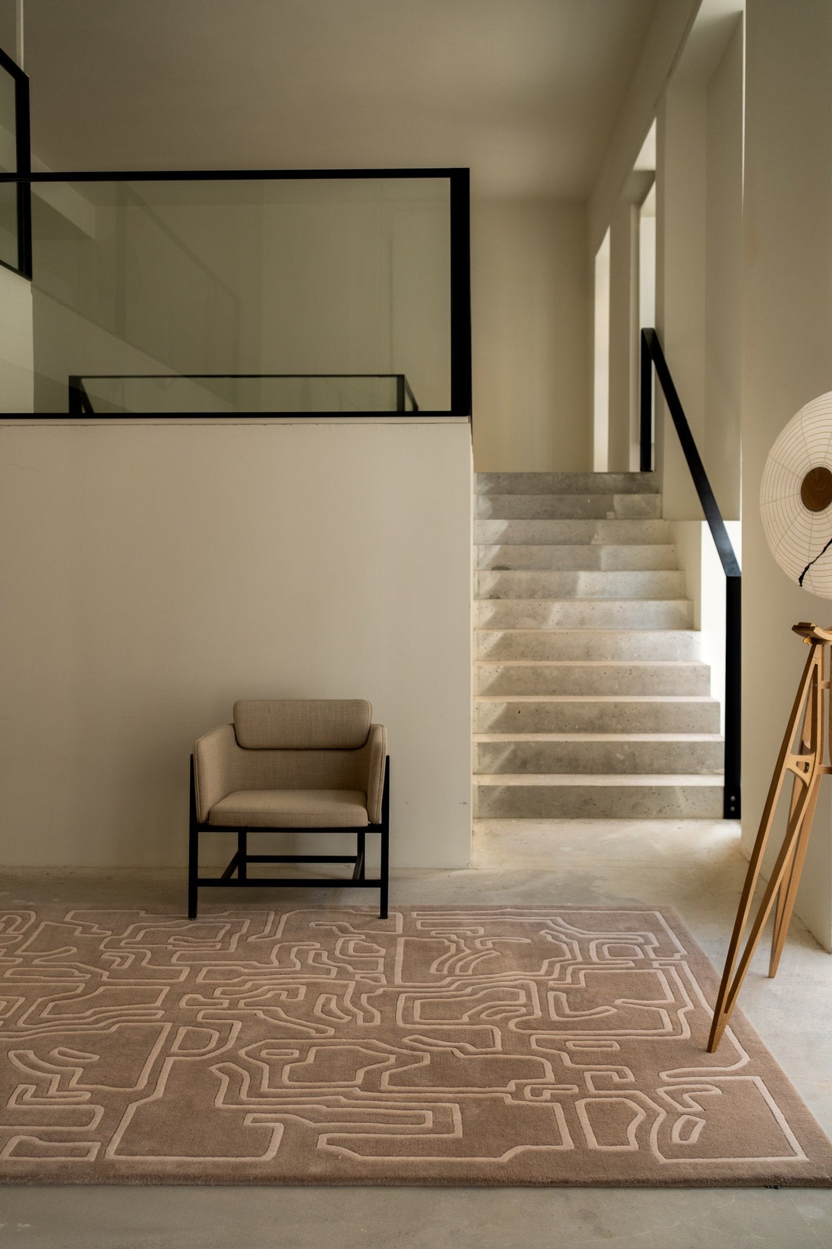 Massimo Structures 2.0 Pale Rose tapis rose, dans un intérieur