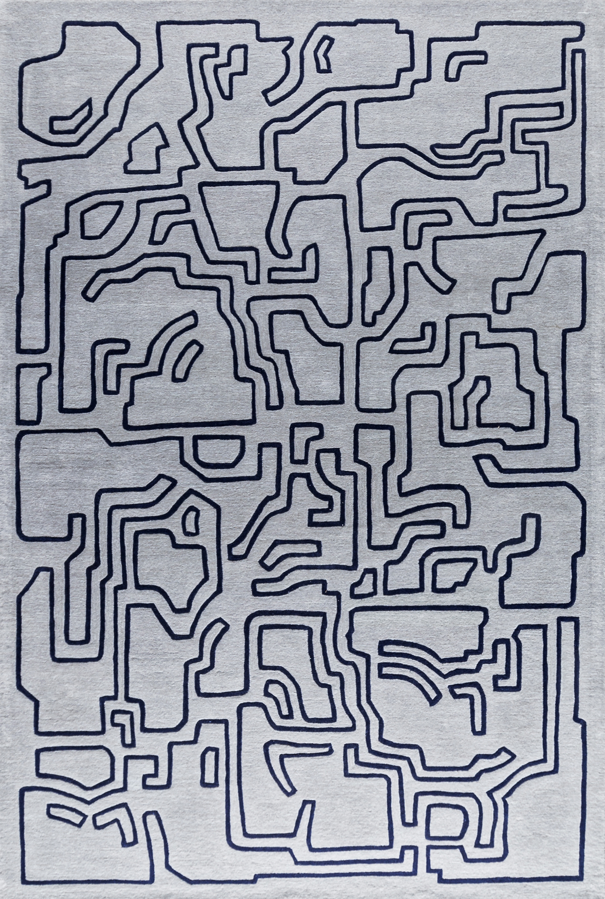 Massimo Structures Fragment 2 tapis bleu, vue de dessus