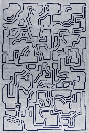 Massimo Structures Fragment 2 tapis bleu, vue de dessus