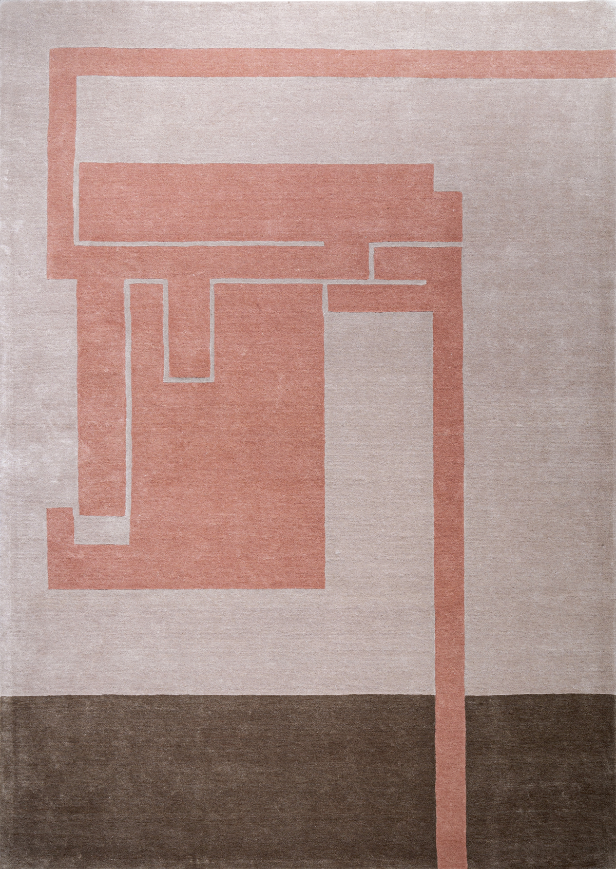 Massimo Structures Fragment 3 tapis rose, vue de dessus