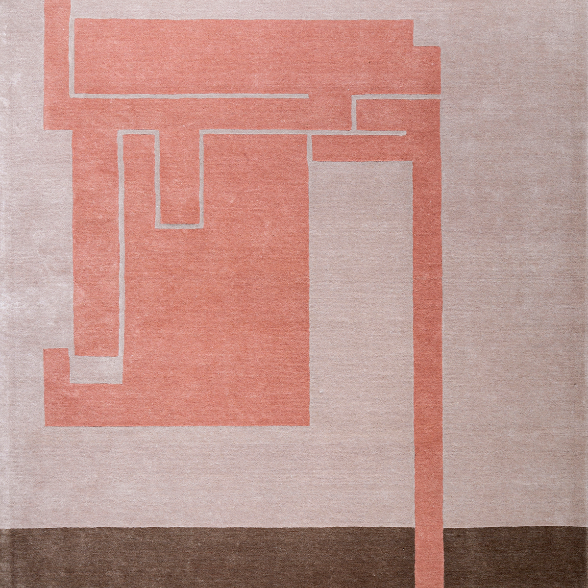 Massimo Structures Fragment 3 tapis rose, détail de la surface