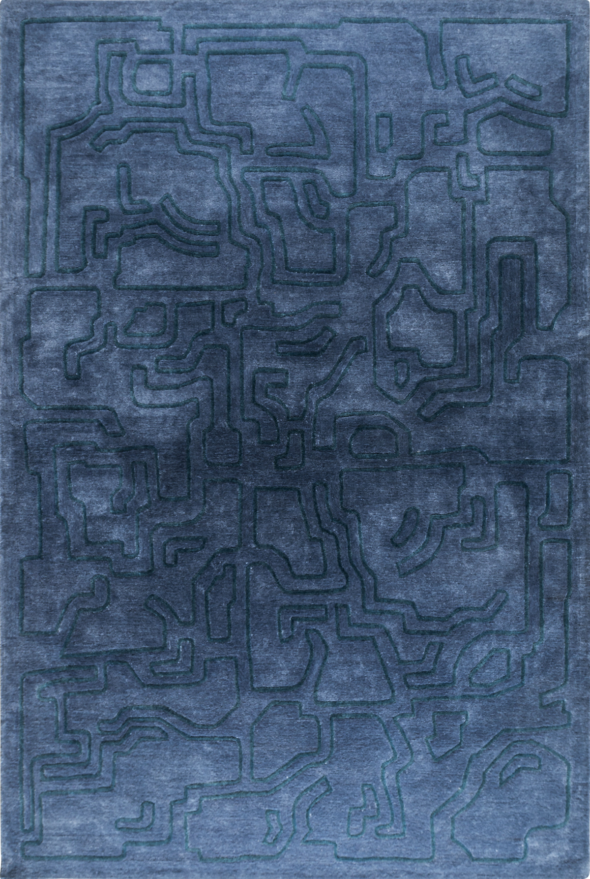 Massimo Structures Fragment 4 tapis bleu, vue de dessus