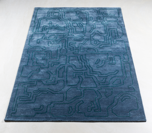 Massimo Structures Fragment 4 tapis bleu, vue en perspective