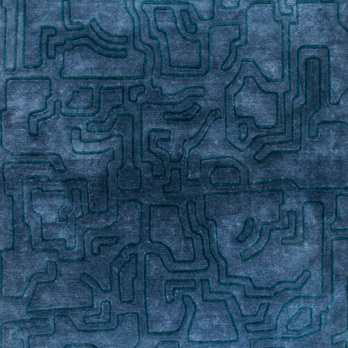 Massimo Structures Fragment 4 tapis bleu, détail de la surface