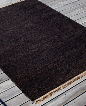 Massimo Sumace Black tapis en jute, vue en perspective