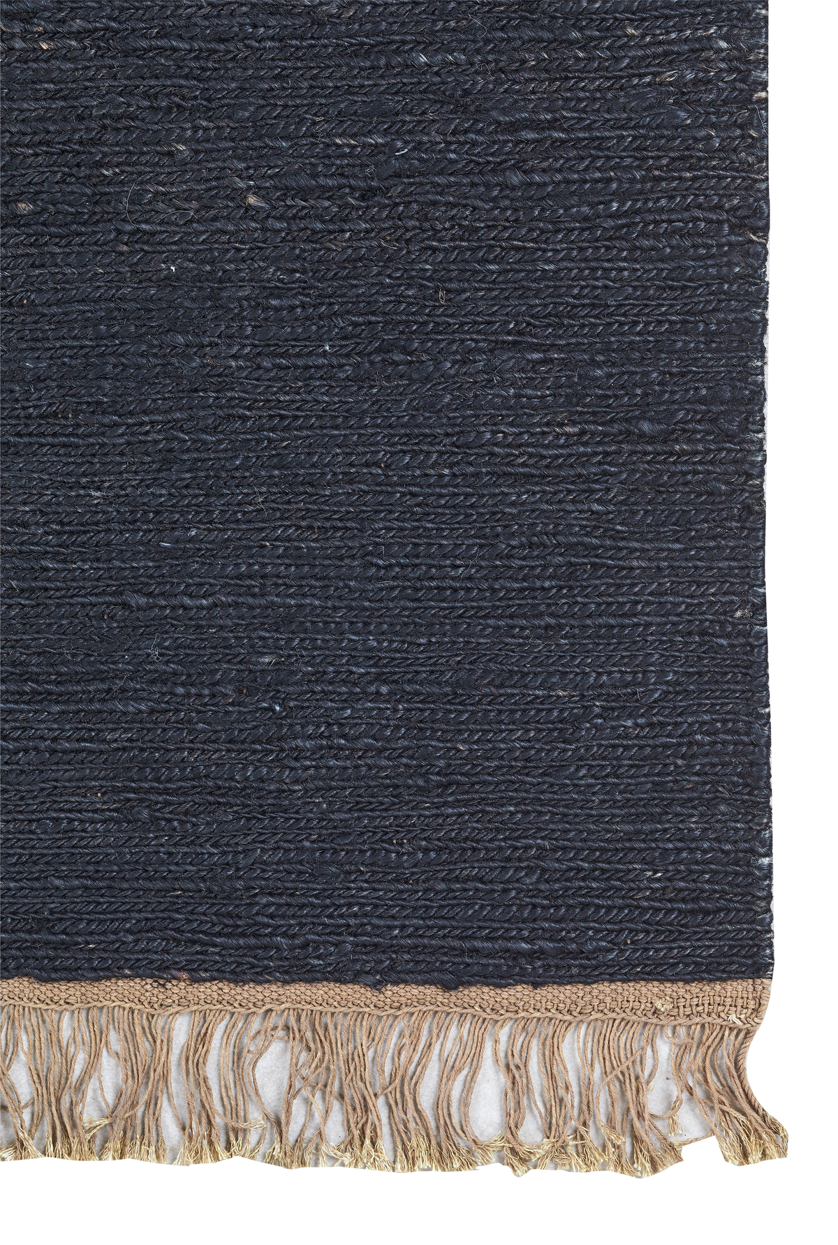 Massimo Sumace Black tapis en jute, détail du coin